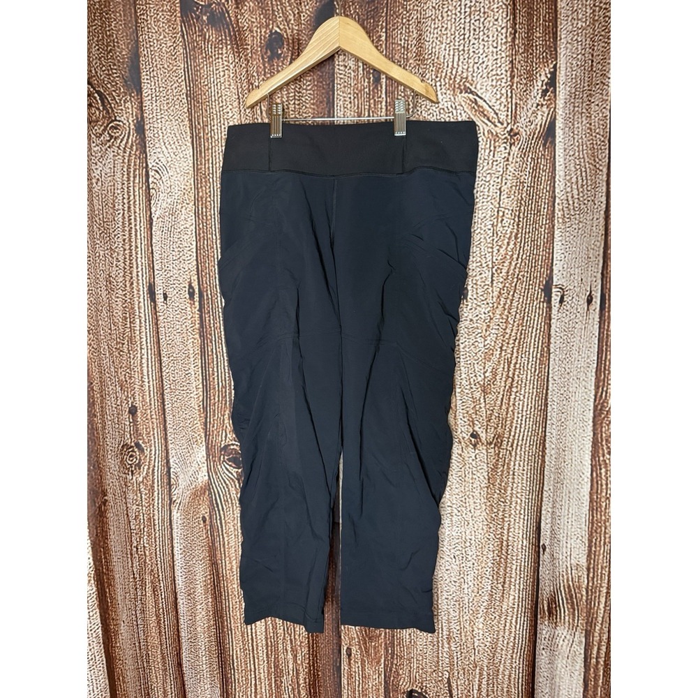 Prana Womens Black Cropped Athletic Outdoor Leggings Nylon Size Small